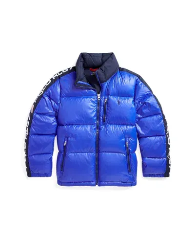 Polo Ralph Lauren Kids' Big Boys Logo Down Hooded Jacket In Sapphire Star