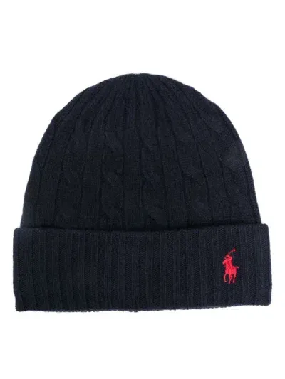 Polo Ralph Lauren Braided Wool And Cashmere Hat Accessories In Blue