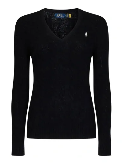 Polo Ralph Lauren Cable-knit Wool And Cashmere Pullover In Black