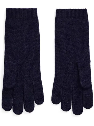 Polo Ralph Lauren Cable Knit Wool Cashmere Gloves In Blue