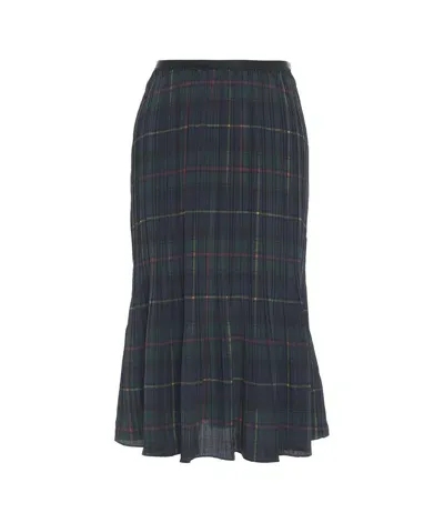 Polo Ralph Lauren Check Patterned Pleated Skirt In Blue