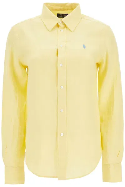 Polo Ralph Lauren Classic Linen Shirt For Men/w In Yellow