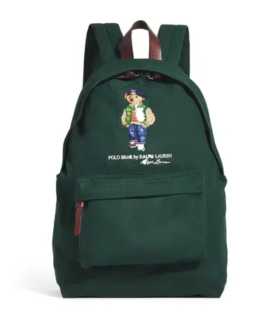 Polo Ralph Lauren Cotton Bear Backpack In Green