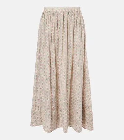 Polo Ralph Lauren Floral Cotton Midi Skirt In Multicoloured