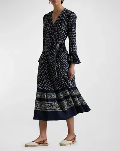 Polo Ralph Lauren Floral-print Wrap Dress In 1688 Navy Bell Floral