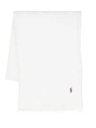 Polo Ralph Lauren Fringed Scarf In White