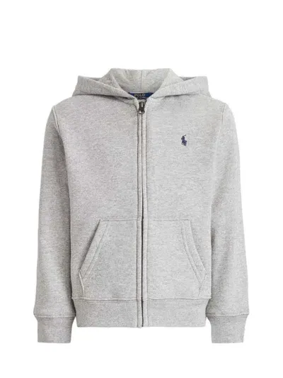 Polo Ralph Lauren Fz Hood Tops Knit In Grey