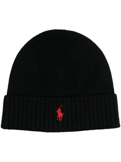 Polo Ralph Lauren Iconic Beanie Accessories In Black