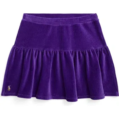 Polo Ralph Lauren Kids' Corduroy Tiered Skirt In Opulent Purple W/multi