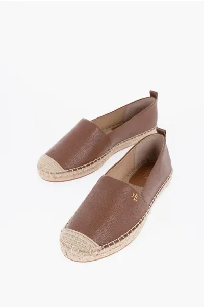 Polo Ralph Lauren Lauren Textured Leather Cameryn Loafers With Raffia Sole