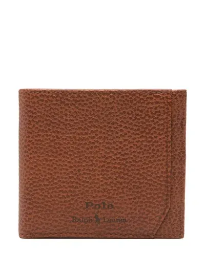 Polo Ralph Lauren Leather Billfold Wallet In Brown