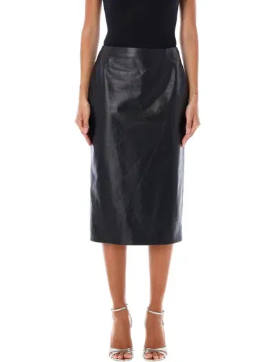 Polo Ralph Lauren Midi Pencil Skirt In Black