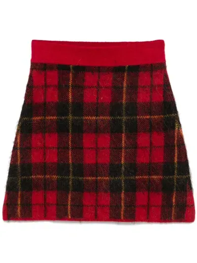 Polo Ralph Lauren Plaid-pattern Mini Skirt In Red