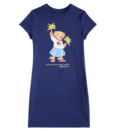 Polo Ralph Lauren Kids' Polo Bear Cotton Jersey T-shirt Dress In Blue