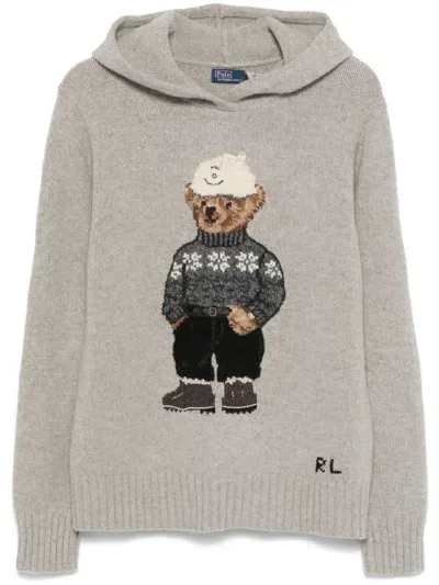 Polo Ralph Lauren Polo Bear-motif Hoodie In Grey