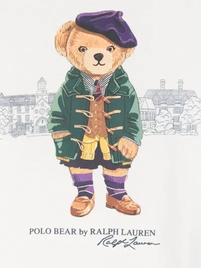 Polo Ralph Lauren Ralph Lauren Kids T-shirt Con Stampa Polo Bear In Bianco