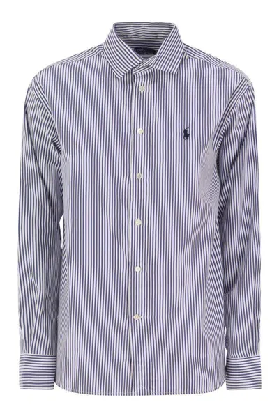 Polo Ralph Lauren Relaxed-fit Striped Cotton Shirt In Navy/white