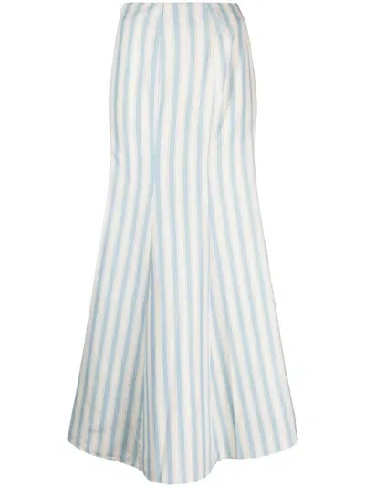 Polo Ralph Lauren Stripe-print Maxi Skirt In Blue