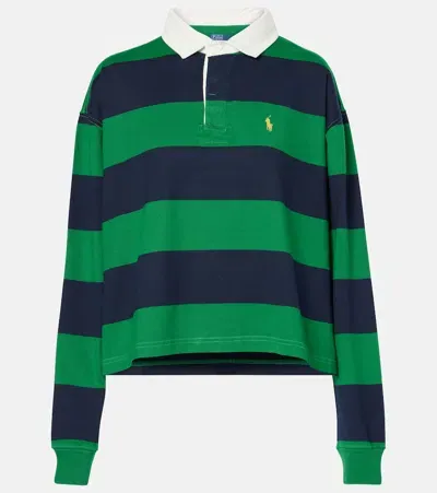 Polo Ralph Lauren Striped Cotton Jersey Polo Shirt In Green