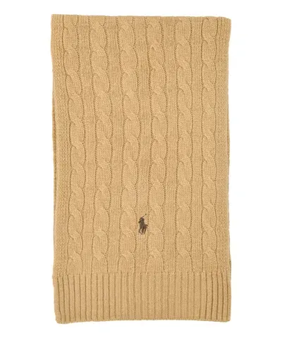 Polo Ralph Lauren Wool Scarf In Beige