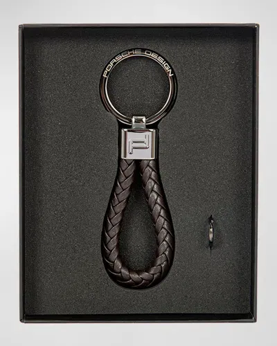 Porsche Design Men's Pd Keyring Leather Cord In Dark Brown