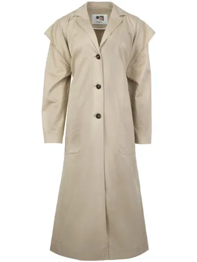 Ports 1961 Cut-out Cotton Trench Coat In Neutrals