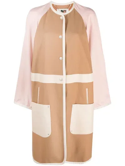 Ports 1961 Pastel Colour-block Single-breasted Coat In Neutrals