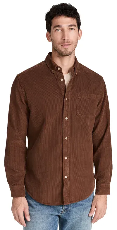 Portuguese Flannel Lobo Corduroy Shirt Brown