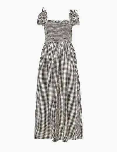 Posse Womens Gingham Mira Checked Cotton Seersucker Dress