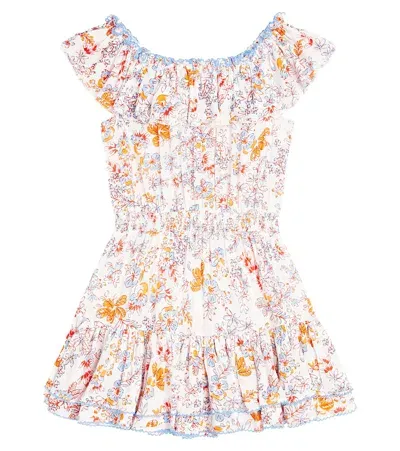 Poupette St Barth Kids' Bella Floral Ruffled Dress In Pink