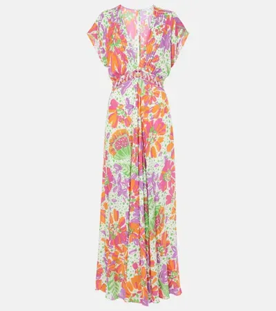 Poupette St Barth Cecile Floral Maxi Dress In Pink