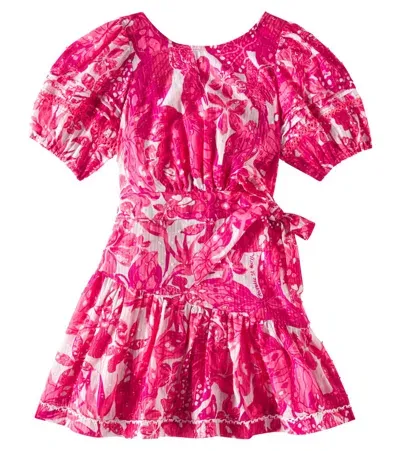 Poupette St Barth Kids' Chantal Floral Cotton Dress In Pink