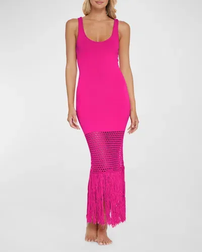 Pq Swim Claudia Crochet-knit Fringe Dress In Neapolitan