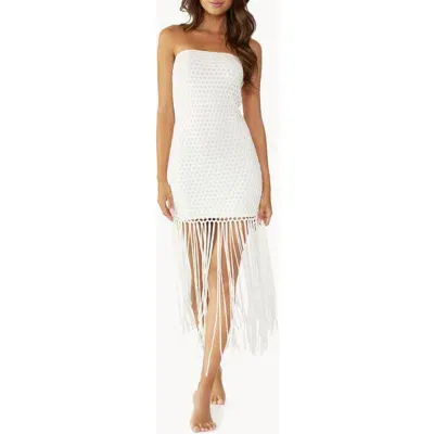 Pq Swim Vanessa Strapless Fringe Dress In Water Lilly