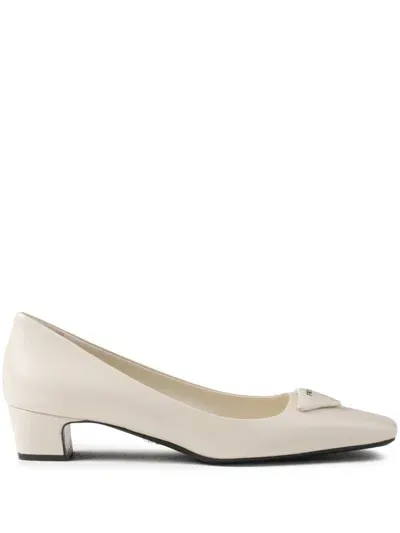 Prada Modellerie Square Toe Pump In Neutrals