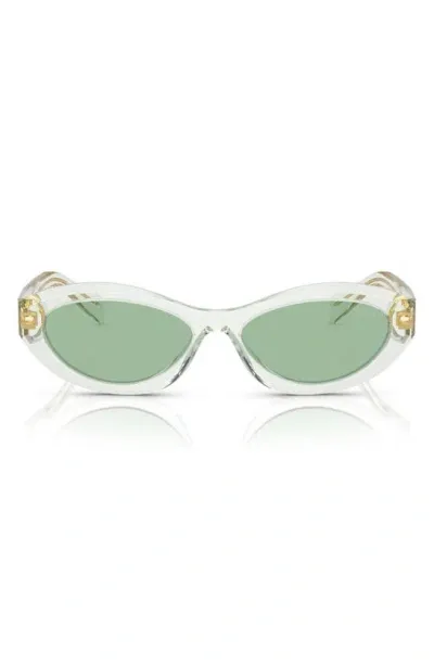 Prada 55mm Irregular Sunglasses In Transparent