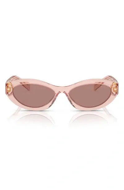 Prada 55mm Irregular Sunglasses In Lite Brown