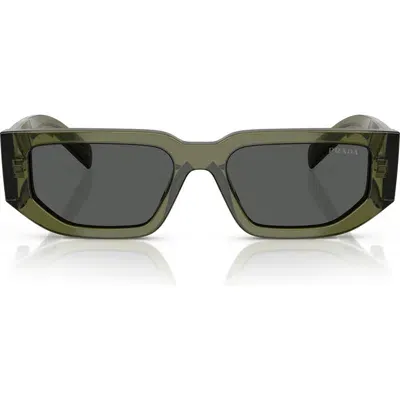 Prada 56mm Rectangular Sunglasses In Green