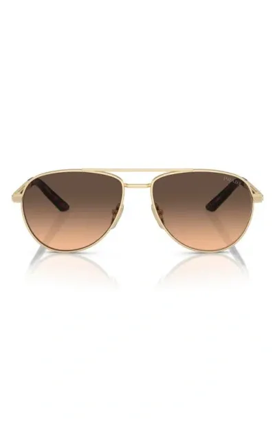 Prada 60mm Pilot Sunglasses In Matte Pale Gold