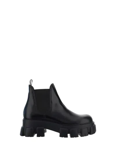 Prada Ankle Boots In Nero