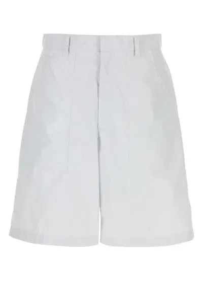 Prada Poplin Bermudas In White