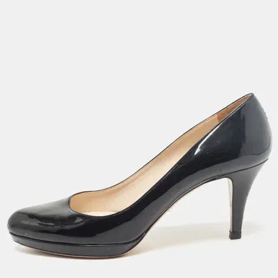 Pre-owned Prada Black Patent Leather Platform Pumps Size 40.5