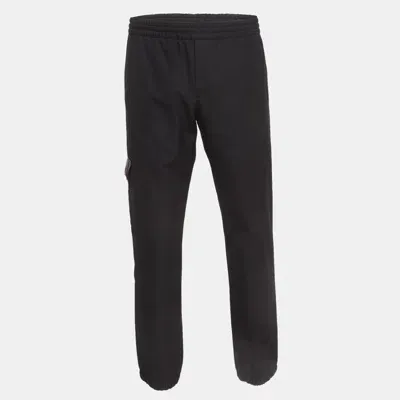 Pre-owned Prada Black Virgin Wool Drawstring Jogger Pants M