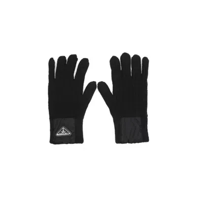 Prada Wool And Cashmere Gloves M In Black