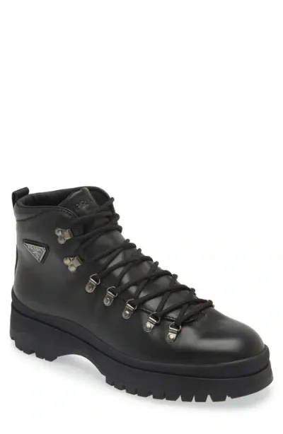 Prada Brixxen Hiking Boot In Black