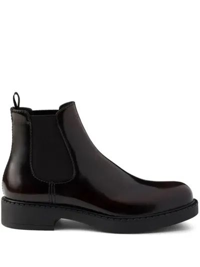 Prada Brushed-finish Chelsea Boots In Black