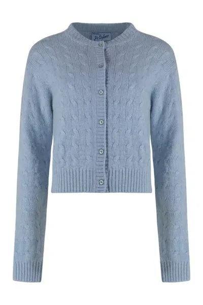 Prada Cashmere Cardigan In Blue