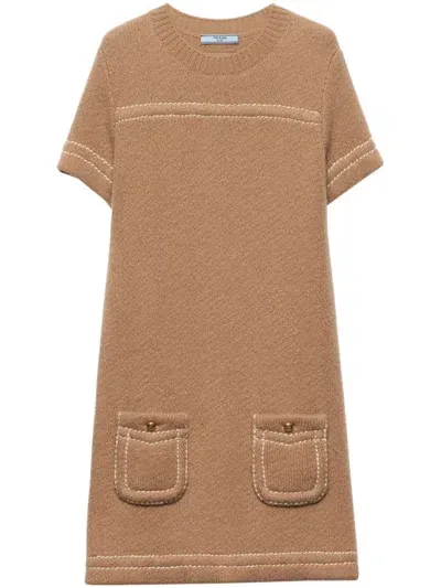 Prada Cashmere Mini-dress In Cammello