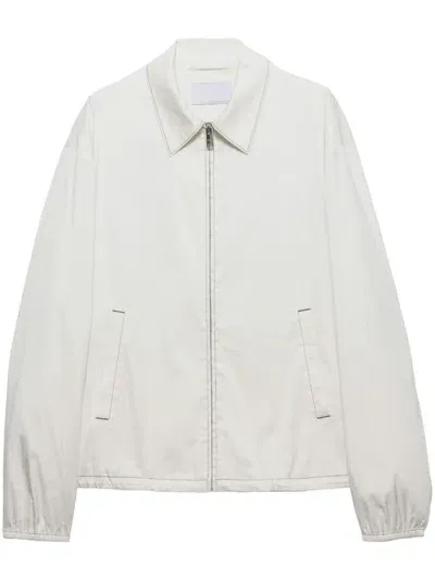 Prada Cotton Bomber Jacket In 白色