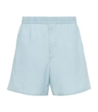 Prada Chambray Bermudas In Blue